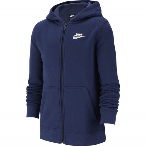 Детская толстовка Nike NSW Hoodie FZ Club B - midnight navy/midnight navy/white