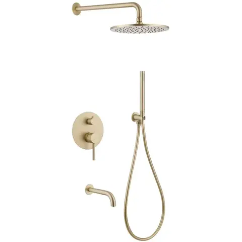 Abber AF8117G Душевая система Wasser Kreis AF8117G скрытого монтажа с изливом, золото матовое