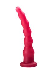 Розовый удлинённый анальный стимулятор с шариками - 22 см. - 
