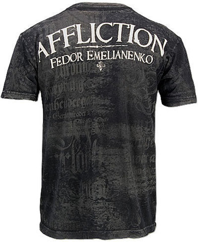 ffliction | Футболка мужская Warbird Fedor Emelianenko Black LAST EMPEROR A1088BLK спина