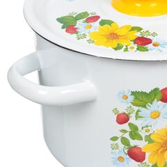 Кастрюля сталь, эмал, 4.5 л, с крыш, СтальЭмаль, 1с17с, с декором, индукц
