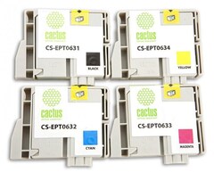 Картридж струйный Cactus CS-EPT0635 T0635 черный, голубой, пурпурный, желтый набор (40мл) для Epson Stylus C67, C87, CX3700, CX4100, CX4700