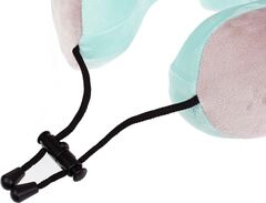 Дорожная подушка-подголовник для шеи с завязками, серо-зелёная Bradex