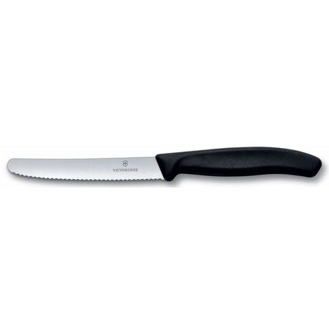 Нож кухонный Victorinox Classic (6.7833) 110мм серрейтор черный