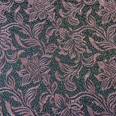 Ткань жаккард цветы розовые на черном фоне 3054