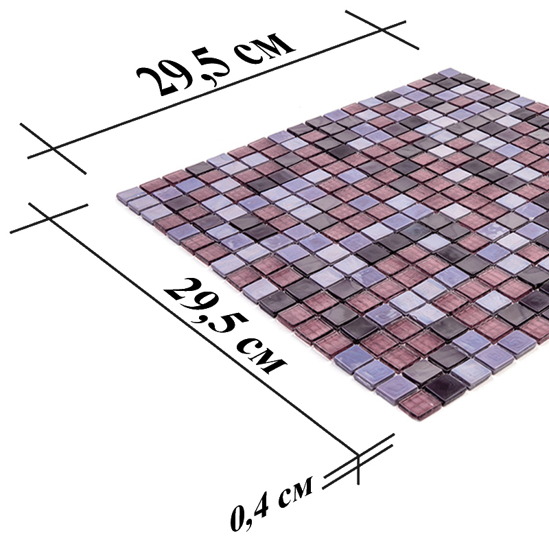 05-Heka-m Мозаика для сауны смешанного цвета на пол чип 15 стекло Alma Mix фиолетовый квадрат