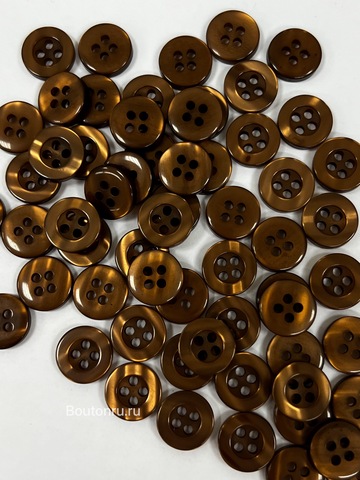 Пуговицы шоколадные коричневые перламутровые на прокол 11,5 мм