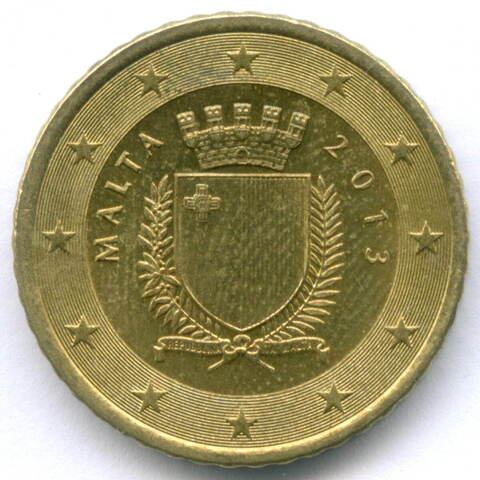 50 евроцентов 2013 год. Мальта. Регулярный выпуск. Тип 1. Нордик XF