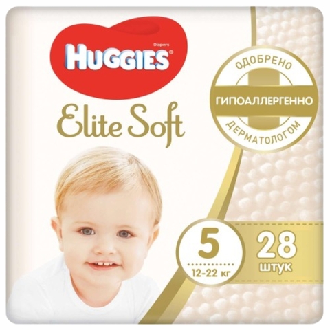 Подгузники HUGGIES Elite Soft Jumbo 28 шт №5 РОССИЯ