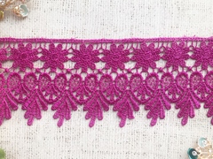 Кружево плетеное, ш. 8,5 см, фуксия