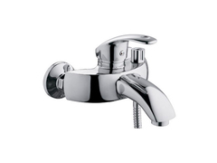 67-0-735 Смеситель стандарт однор. для ванны перекл. кранб., лейка, шланг, настен, коротк.гусак, 40мм (Дикалан)