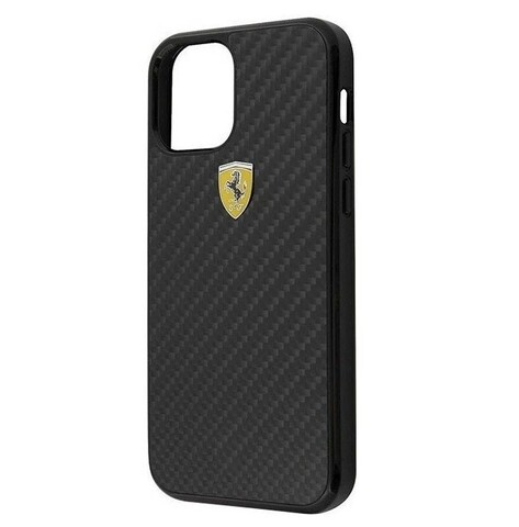 Карбоновый чехол Ferrari для iPhone 13 Mini (Черный)