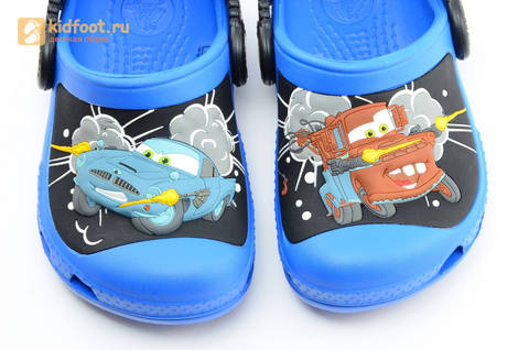 Сабо Крокс (Crocs) пляжные шлепанцы кроксы для мальчиков, цвет синий. Изображение 9 из 12.
