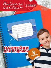 Наклейки на тетрадь "Синева" - 1шт