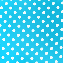 Ткань плательная Кашибо белый горох на голубом, d 2,1 см