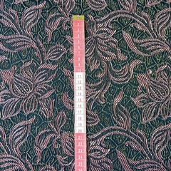 Ткань жаккард цветы розовые на черном фоне 3054