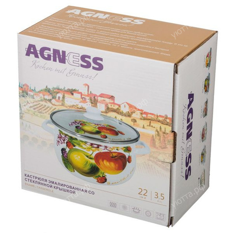 Кастрюля эмалированная Agness 