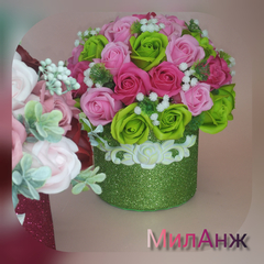 Светильник из мыльных роз 