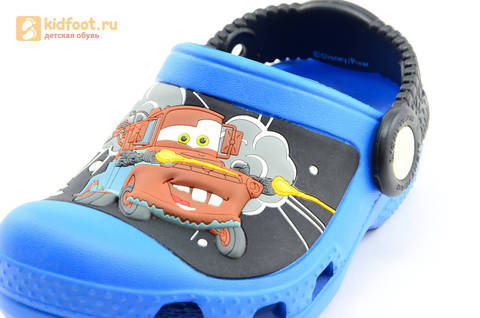 Сабо Крокс (Crocs) пляжные шлепанцы кроксы для мальчиков, цвет синий. Изображение 10 из 12.