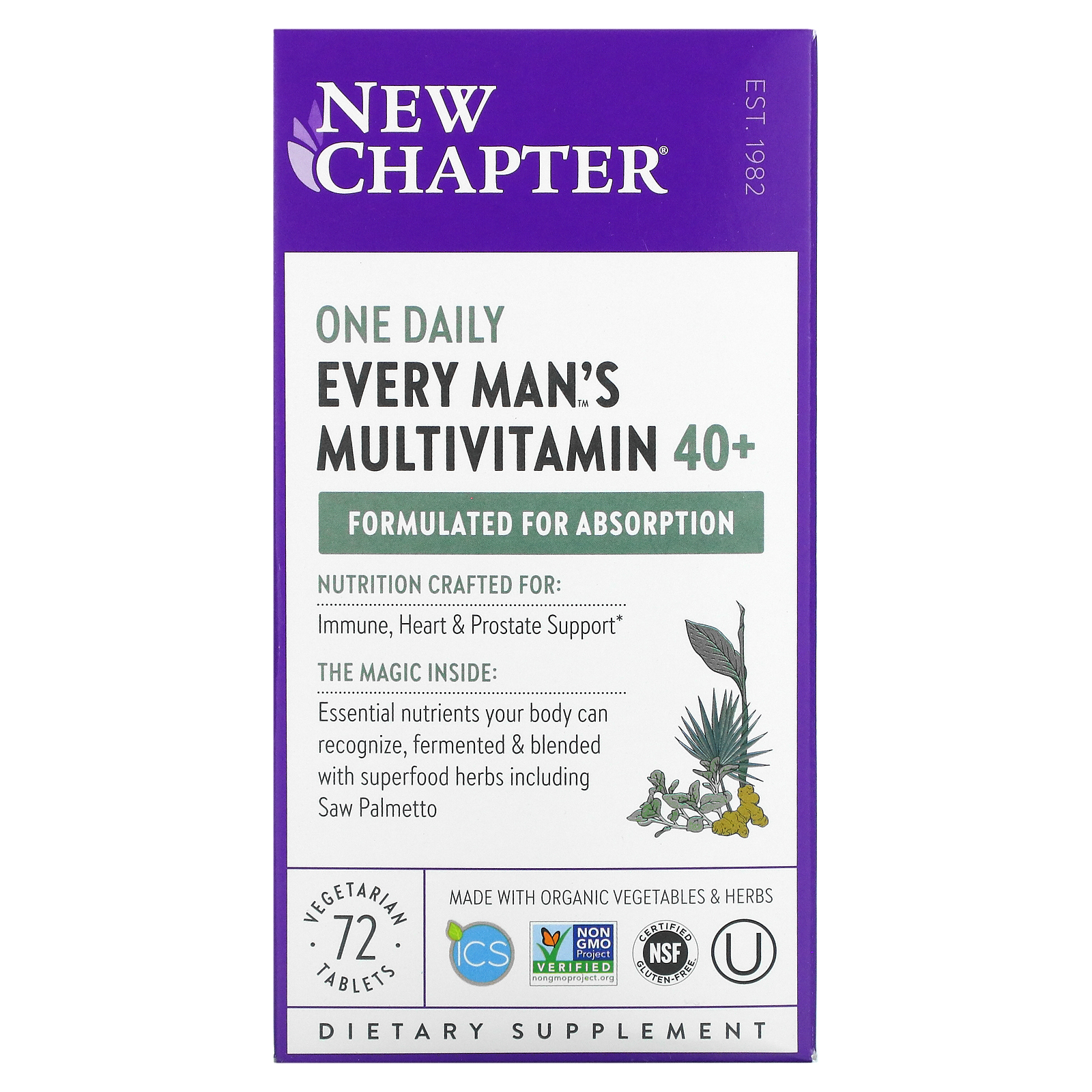 New Chapter, 40+ Every Man's One Daily Multi, мультивитамины для мужчин ...