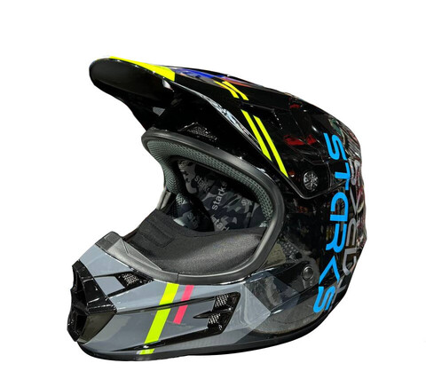 Шлем (кроссовый) Starks Base SH MX1 черный/салатовый  M