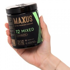 Презервативы гладкие, тонкие и с текстурой MAXUS Mixed X-Edition, микс 3 видов, 12 шт.