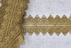 Кружево плетёное, ш. 8,5 см, тёмная горчица