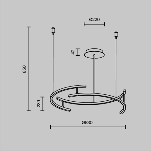 Подвесная светодиодная люстра Maytoni Line MOD016PL-L52BK