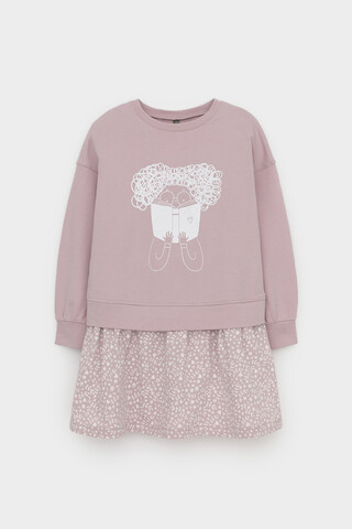 платье  для девочки  КР 5835/розовый лед