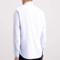 Сорочка мужская Seidensticker Shaped Fit 01.845437-10 голубая в белую полоску