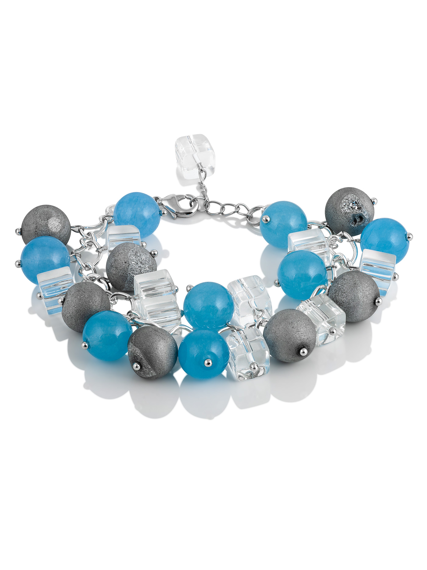 Браслет-гроздь с халцедоном и агатом