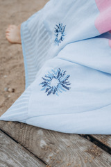 Розовый рассвет. Юбка льняная макси с вышивкой 