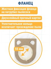 Мешки ПРАКТИКА для пылесосов HITACHI, KRESS, METABO, BOSCH GAS 25 и др., до 36л, синтетика, уп. 2шт. (792-247)