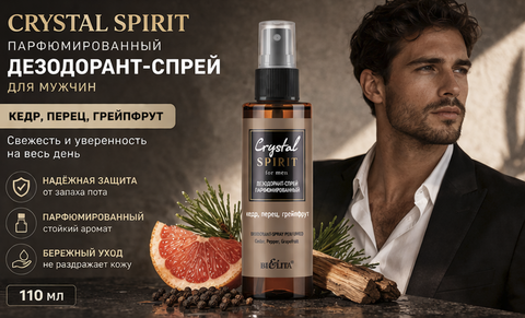 Crystal Spirit Дезодорант-спрей Кедр,перец,грейпфрут 110мл