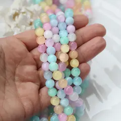 Селенит бусины, шарик, микс, 8 мм, 1 нить, К021