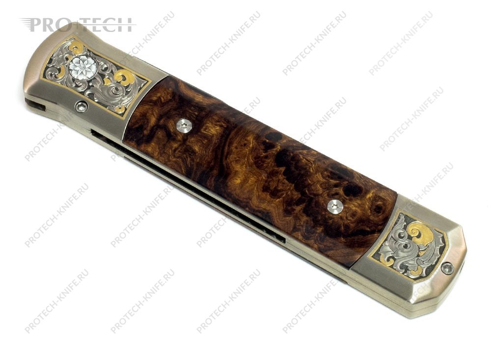 Нож Pro-tech Godfather Ultimate Custom Knife Titanium / Desert Ironwood - фотография 