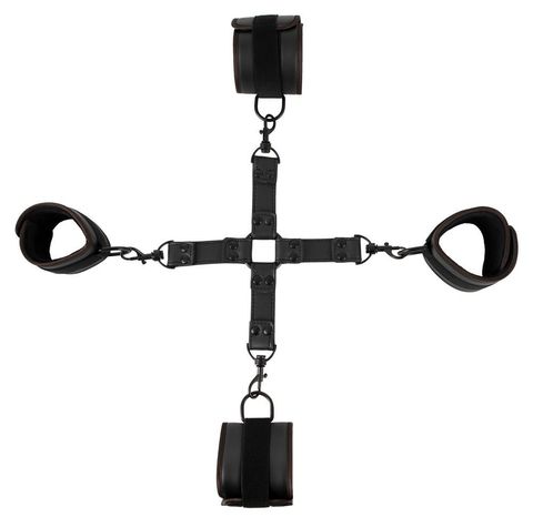 Черный набор крестовой фиксации Bondage Set - Orion 24931521001