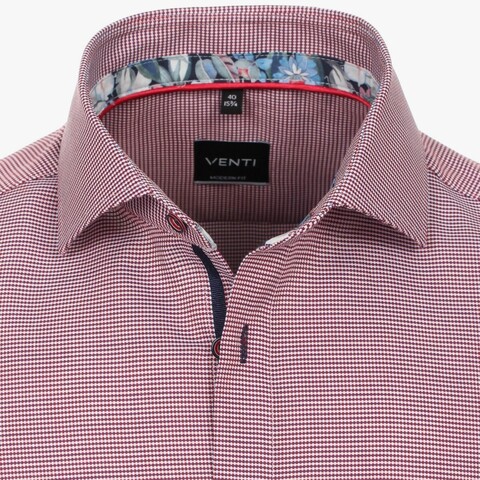 Сорочка Venti Modern Fit 623869300-401 в бордовой гамме короткий рукав