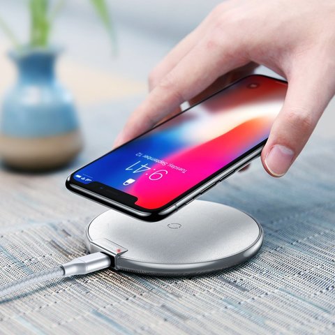 Беспроводное зарядное устройство Baseus iX Desktop Wireless Charger Silver