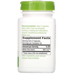 Nature's Way, White Oak Bark, 960 mg, 100 Vegan Capsules