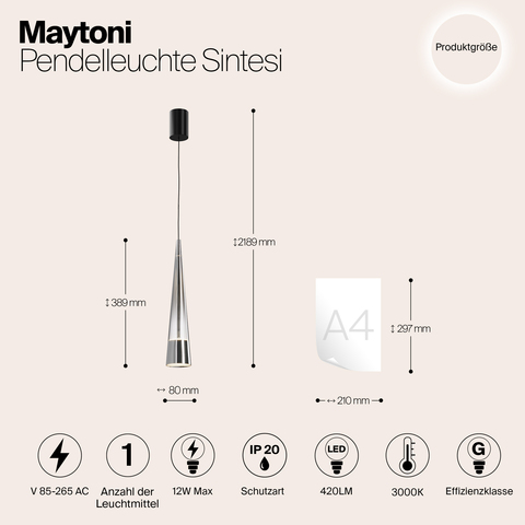 Подвесной светильник Maytoni Sintesi P090PL-L12CH3K