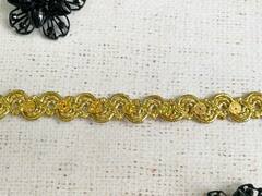 Тесьма люрекс пайетка, ш. 1,5 см, золото