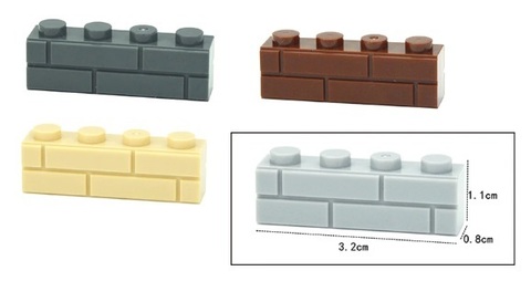 Кирпичик 1X4 Brick детали для конструктора набор 150 шт