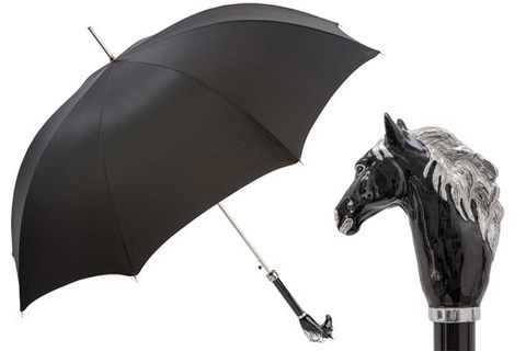 Зонт-трость Pasotti Black Horse Umbrella, Италия (арт.478 Oxf-18 K45ne).