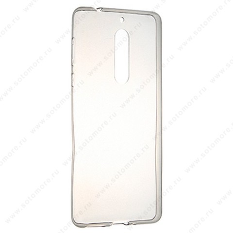 Накладка силиконовая ультра-тонкая для Nokia 5 черная (прозрачная)