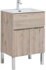 Aquanet 277549 Компл.3 - Тумба Алвита new 60 напольная 1 ящ., 2 дв. цв.дуб веллингтон белый (277549)