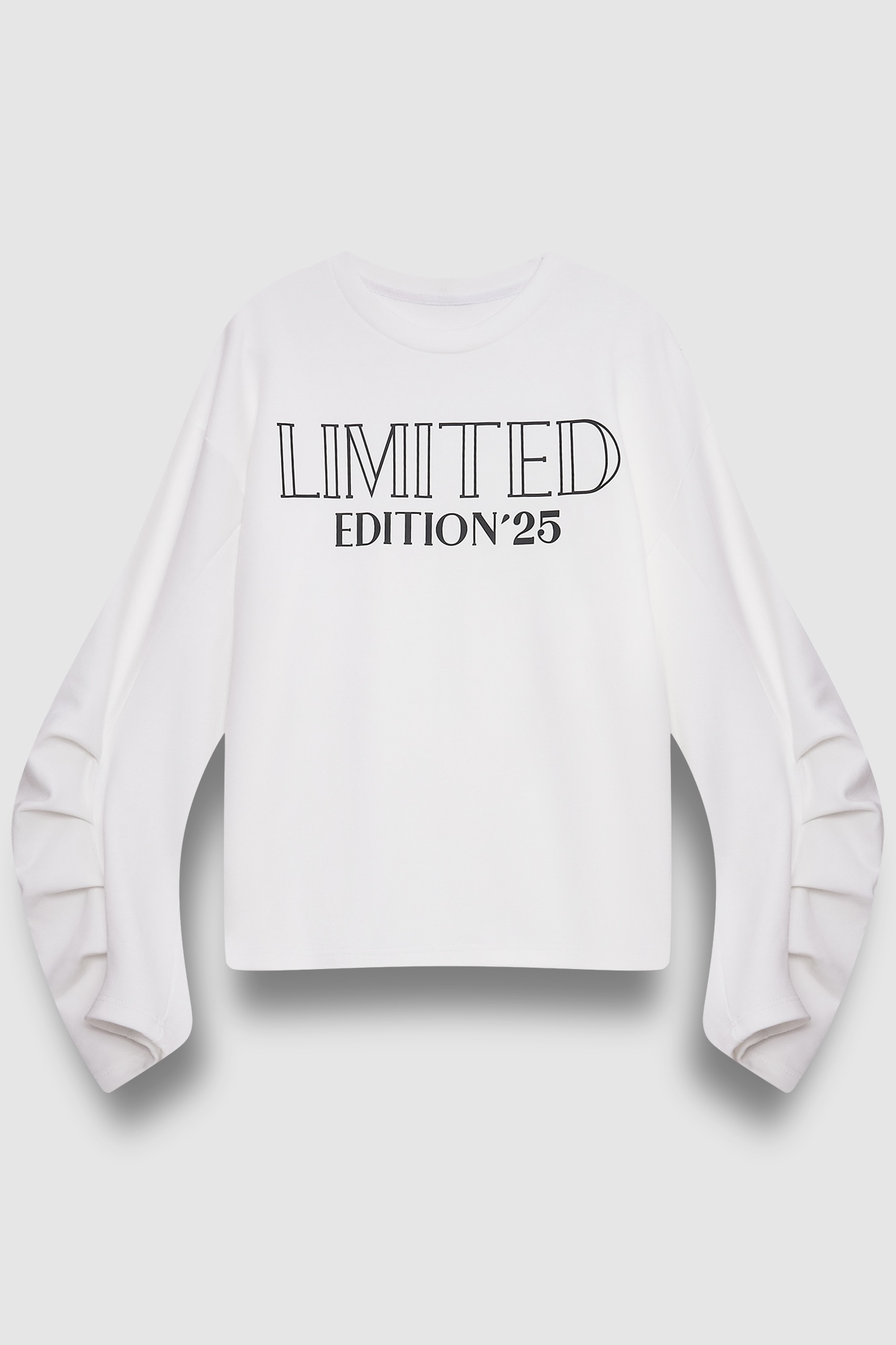 Свитшот из трикотажа с надписью "Limited edition", молочный