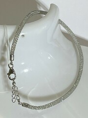 Сетка с фианитами (браслет из серебра)