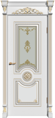 Рондо-Н / Цвет РАЛ 9010 / Остекление "Белое матовое с рис." / Двери Верда