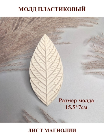 Молд пластиковый лист магнолии 15,5х7см